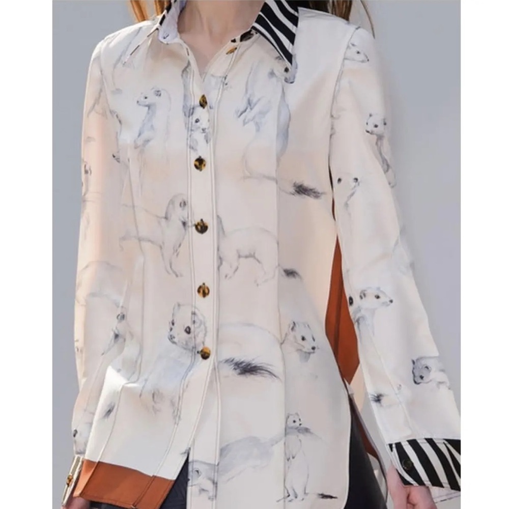 Celine Vintage Silk Shirt Blouse - Phoebe Philo Runway Winter 2015 Collection
